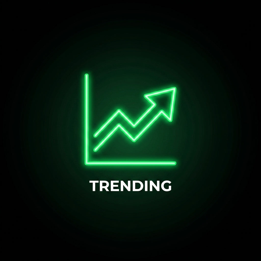 Trending Campaign — neon rising chart emblem