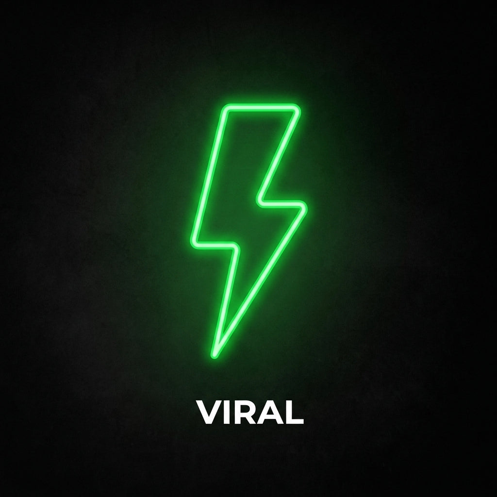 Viral Campaign — neon lightning bolt emblem